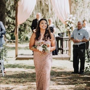 Adriana Papell Sequin Beaded Blouson Dress